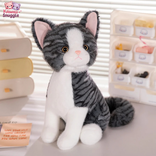 Kawaii Sitting Cat Plush Toy - Adorable Snuggly Companion