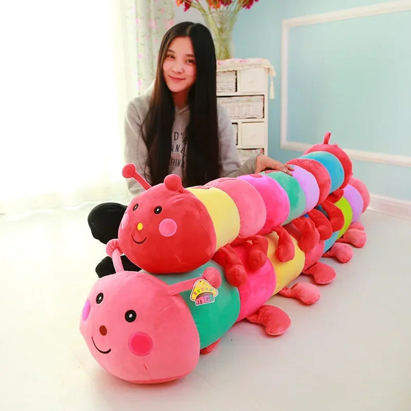 Colorful Caterpillar Plush Toy – Long Soft Sleeping Pillow Gift for Girls