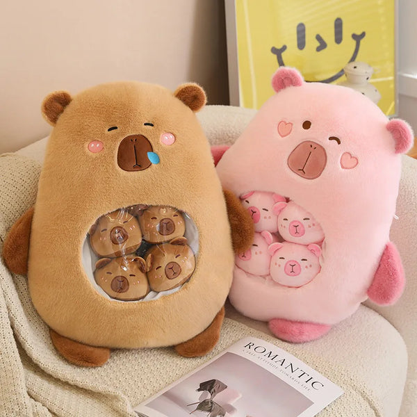 Six Balls Capybara Plush Bag – Cute Squishy Mini Doll for Gifts