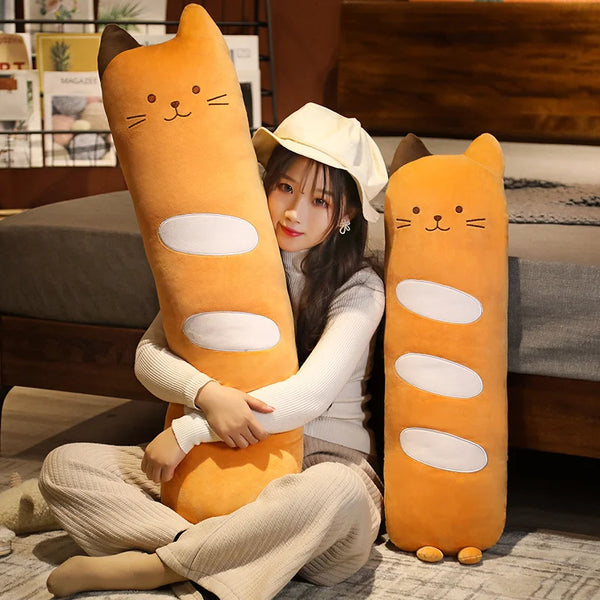 Long Animals Plush Toy Stuffed Squishy Animal Bolster Pillow Cat Cylindrical Plushie