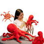 Red Simulation Octopus Plush Toy – Marine-Inspired Soft Doll Pillow for Kids & Décor