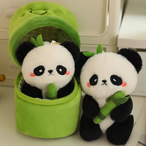 Cute Bamboo Panda Plush Toy Small Pendant  Stuffed Animals Soft Doll Fluffy Panda