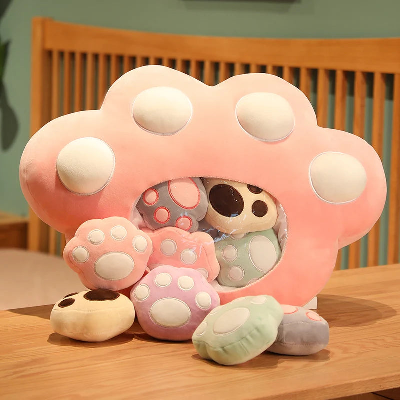 5pcs Snack Pudding Cat Paw Plush Toys Gift Set