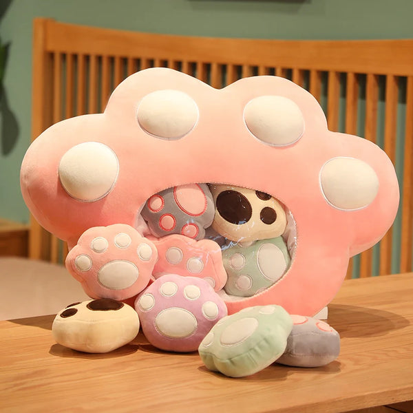 5pcs Snack Pudding Cat Paw Plush Toys Gift Set