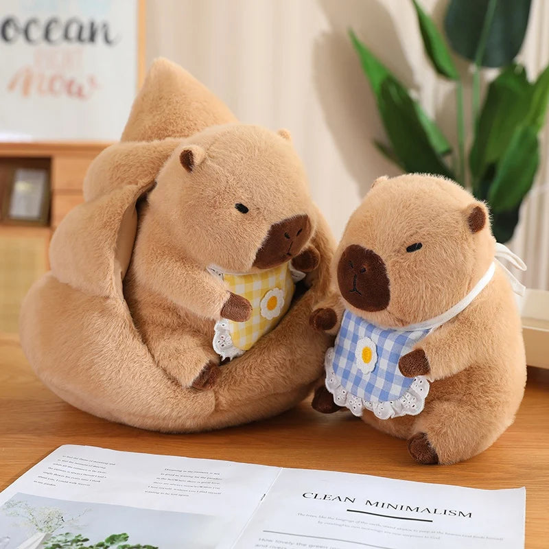 Capybara Cosplay Plush Series – Strawberry, Turtle, Poop, Hamburger