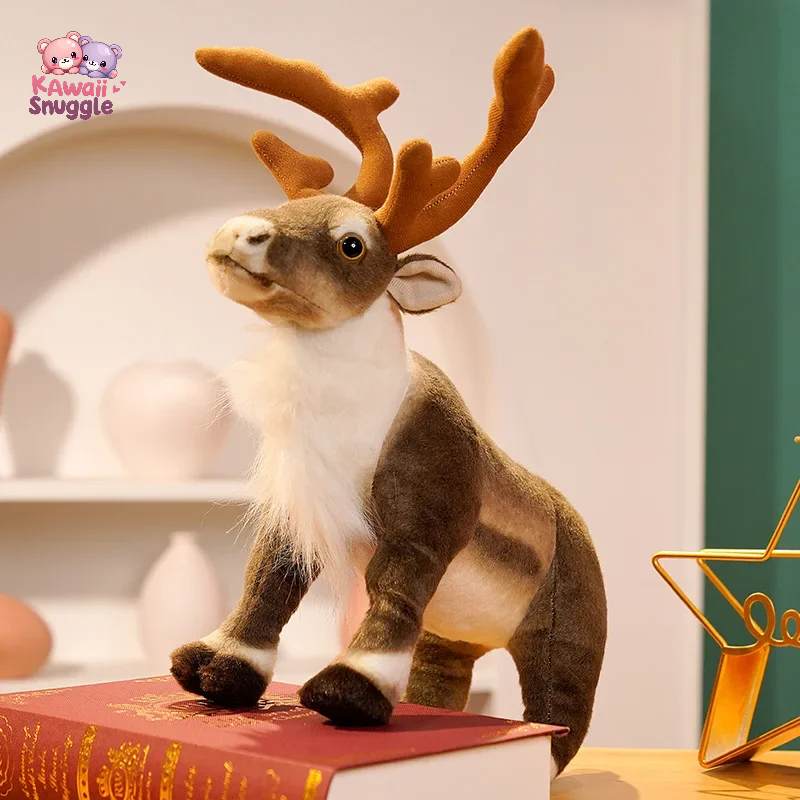 Realistic Reindeer Plush Toy Christmas Deer Plush Doll Elk Soft Toys Kawaii Snuggle