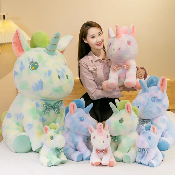 Rainbow Unicorn Plush Toy Colorful Horse Pillow Kids