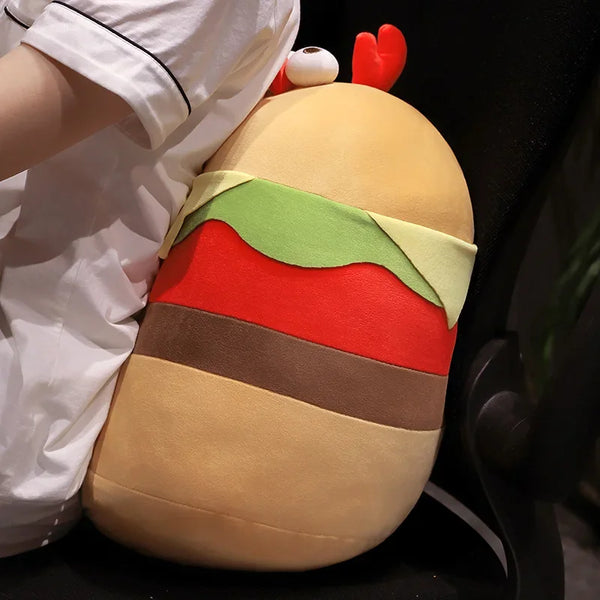 Cartoon Hamburger Chicken Pillow – A Delightful Plush for All Ages