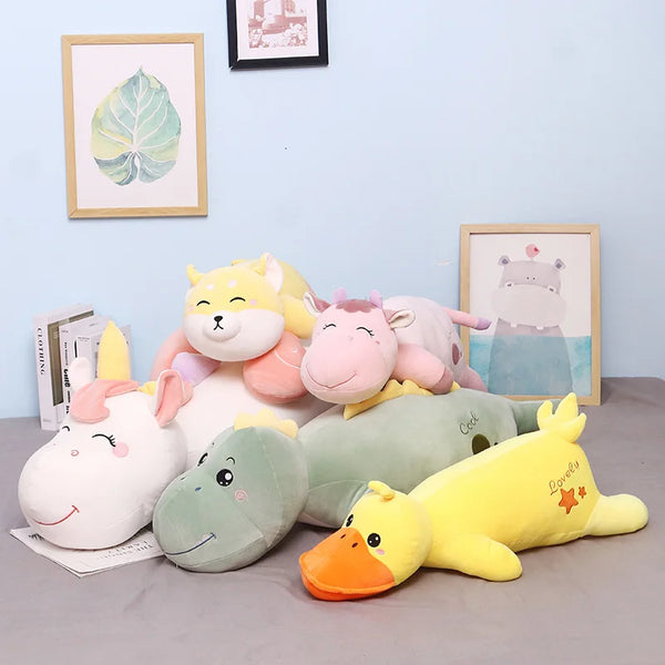 cute large mollusk plush toy doll unicorn dinosaur duck cow shiba inu animal pillow