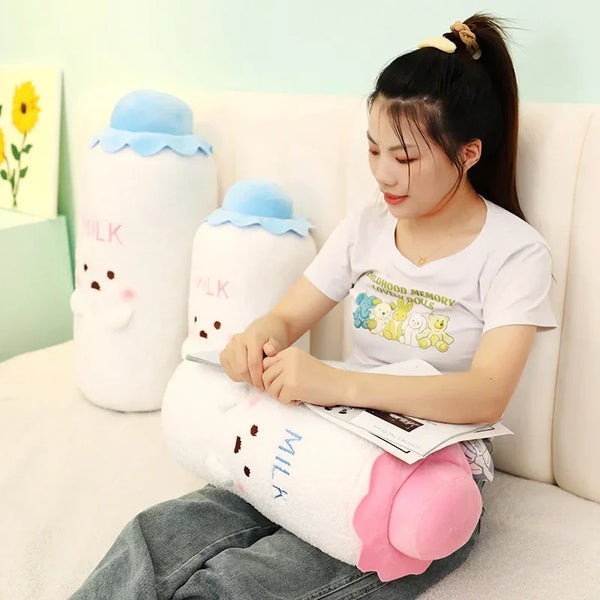 Adorable Milk Bottle Shaped Stuffed Pillow Kawaii Soft Plush Toys Baby's Bottle Doll For Boys And Girls Christmas Birthday Gifts