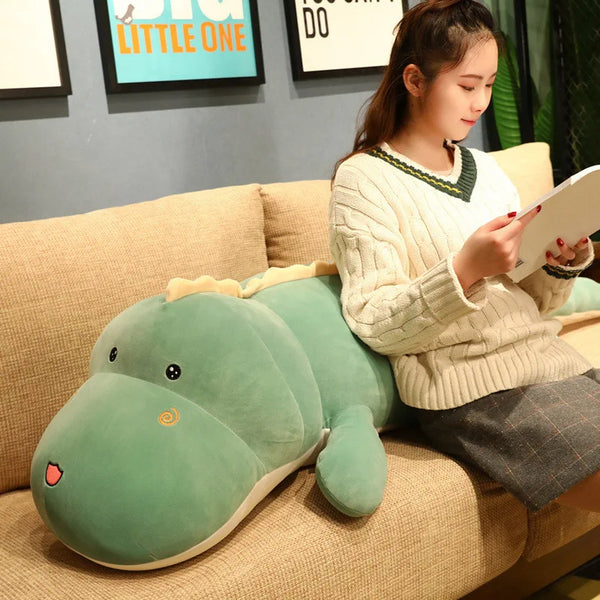 Big Long Cute Dinosaur Plush Toy Soft Cartoon Animal Crocodile Plush Doll