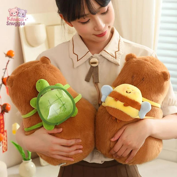 Capybara Back Tortoise Honeybee Oysters – A Whimsical Stack of Friendship