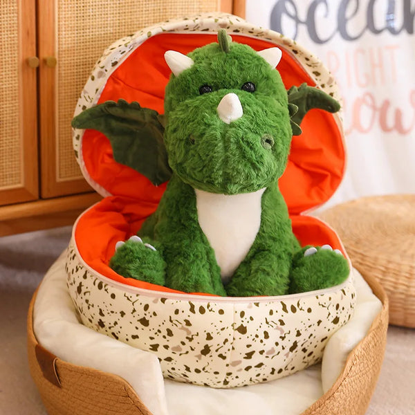 Cute Cartoon Dinosaur Egg Plush Toy - Soft Stuffed Animal Doll for Kids