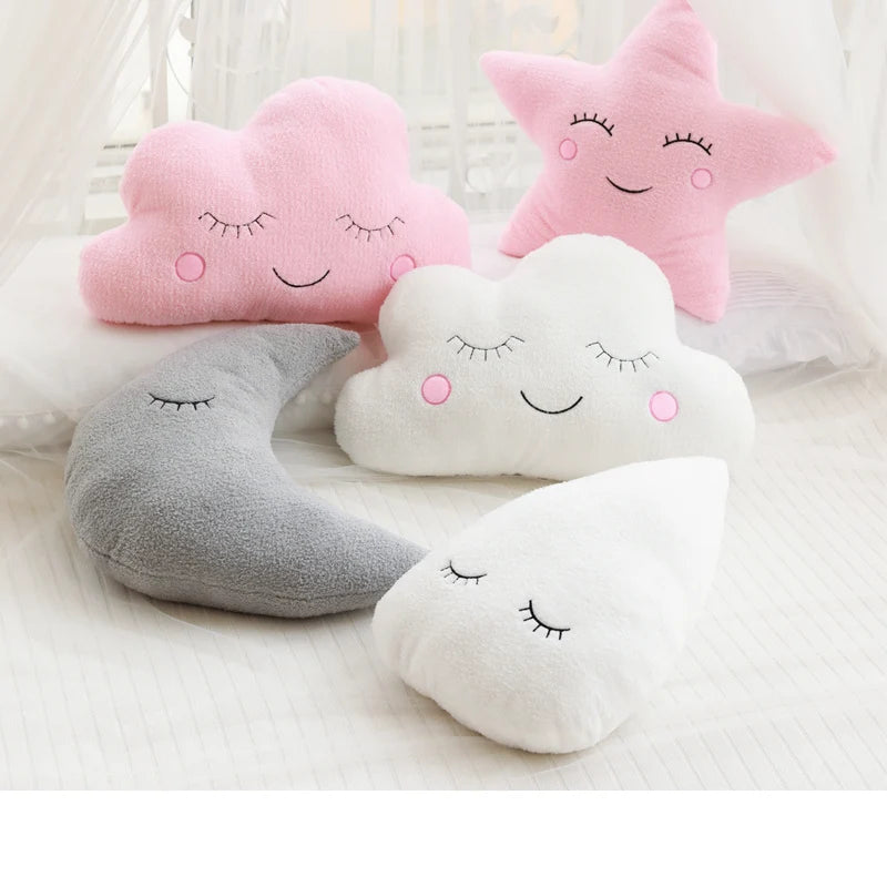 New Stuffed Cloud Moon Star Raindrop Plush Pillow – Where Dreams Begin