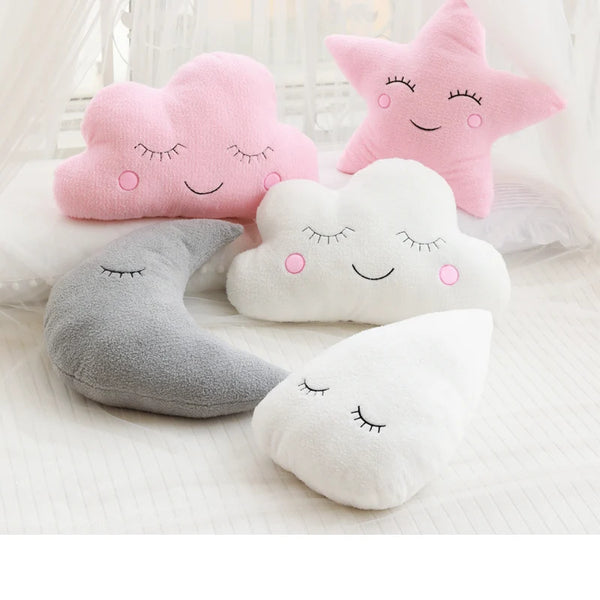 New Stuffed Cloud Moon Star Raindrop Plush Pillow – Where Dreams Begin