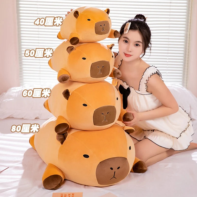 Fatty Long Capybara Plush Pillow Kawaii Bolster Toy