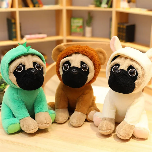Kawaii Dog Stuffed Cute Dress up Bulldog Animal Toys Lovely Dolls for Children