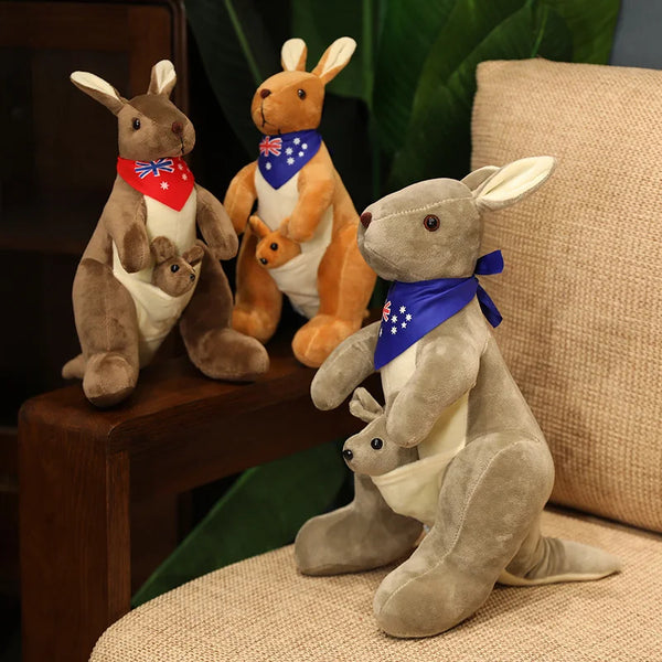 Cute Mother & Child kangaroo Plush Toys Kawaii Big Size Kangaroo Plushie