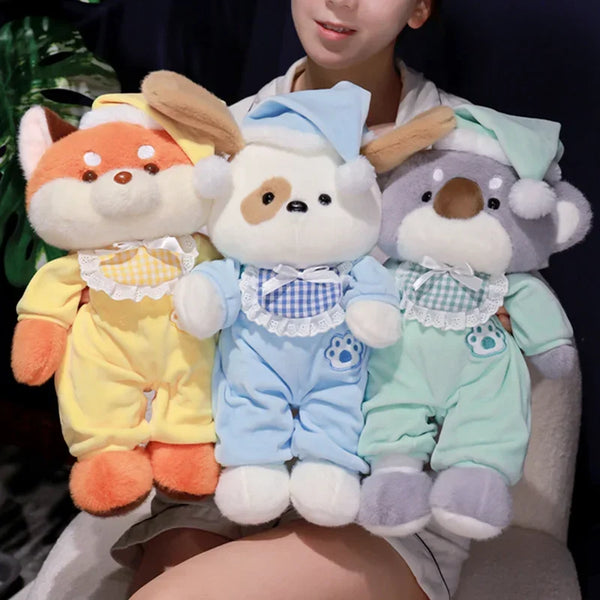Cartoon Animal Pajamas Plush Toy – Cozy Dog, Fox & Koala Dolls