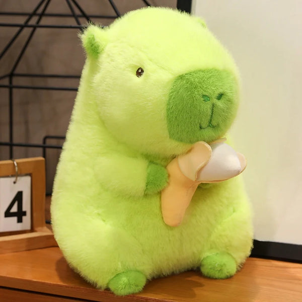 Fluffy Capybara Plush Doll – A Kawaii Banana-Hugging Buddy for All Ages