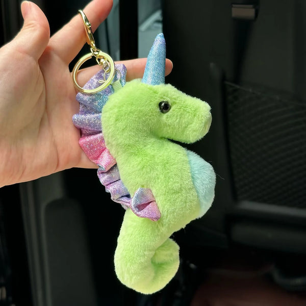 12cm Cute Seahorse Plush Toy Soft Sea Animal Hippocampus Doll Keychain Pendant Backpack Birthday Gifts