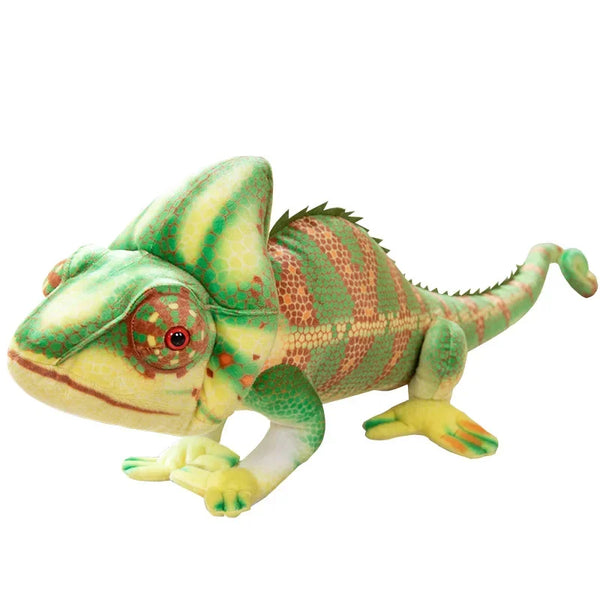 Simulated Yemen Chameleon Plush Toy Large Tall Crowned Lizard Doll
