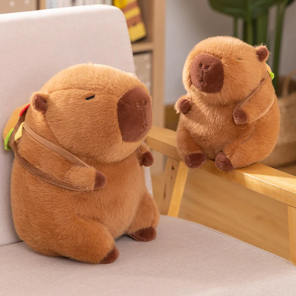Capybara With Hamburger Plush Toys Accompany Toy Stuffed Animals Puppy Doll