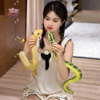 Artificial Python Plush Toy – Colorful Long Snake Plushie