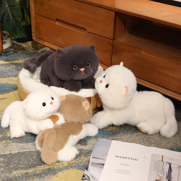 Stuffed Lifelike Cats Plush Toy Simulation American Shorthair Cute Cat Doll Pet