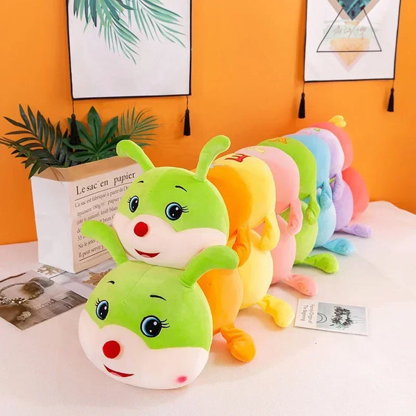 Colorful Caterpillar Plush Toy – Soft Sleeping Pillow for Kids