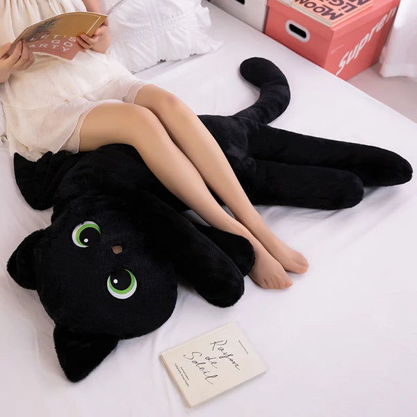 Cartoon Black Cat with Wings Pillow – Halloween Sleeping Cushion Gift