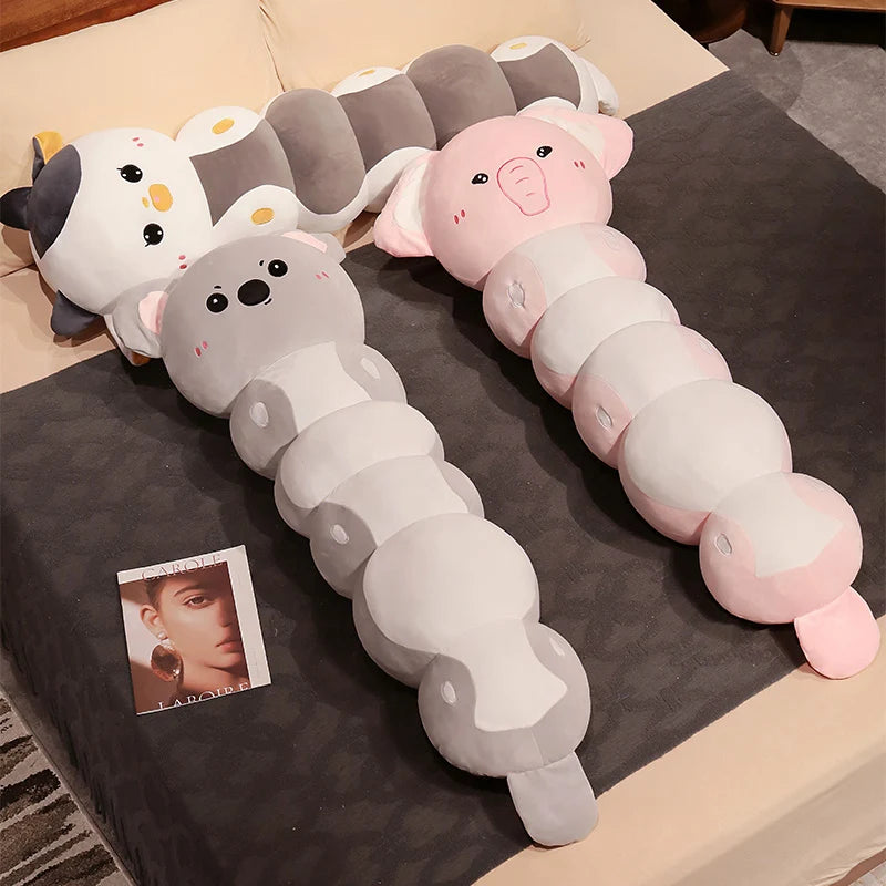 Kawaii Long Sleeping Pillow – Cat, Koala & Elephant Plush Companions for Dreamy Rest