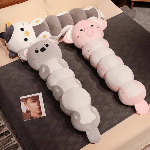 Kawaii Long Sleeping Pillow – Cat, Koala & Elephant Plush Companions for Dreamy Rest