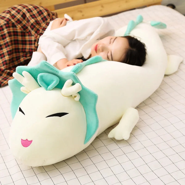 Cute Long Dragon Plush Toy Soft Cartoon Animal Three Colors Dinosaur Stuffed Doll
