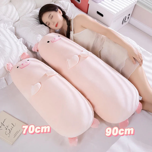 Long Cartoon Animal Plush Pillow Stuffed Brown Capybara Pink Pig Lamb Sheep Sleeping