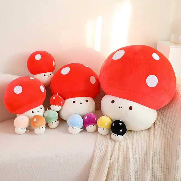 Kawaii Colorful Mushroom Plush Keychain – Pocket-Sized Whimsy for Everyday Joy