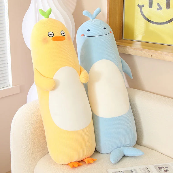 Cartoon Animal Rabbit Bear Duck Chick Plush Toys Stuffed Soft Long Sleep Pillow Doll