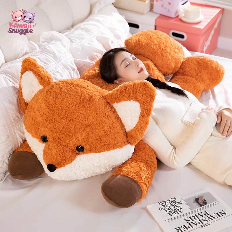 Big Kawaii Fox Plush – A Soft & Cuddly Companion