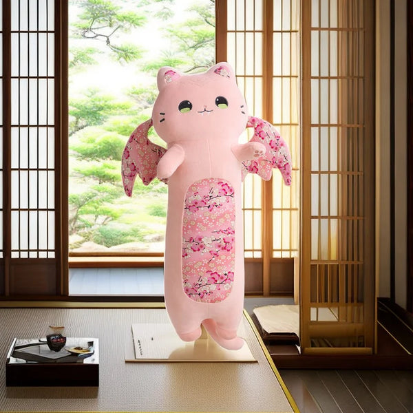 New Pink Sakura Cat Plush Toy – Flying Wings Bat Stuffed Doll