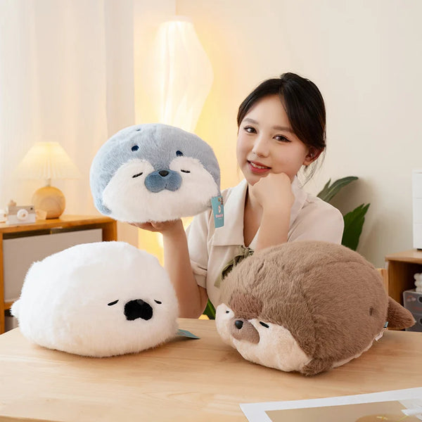 Cartoon Earphone Seal Sea Otter Plush – A Round Bundle of Joy