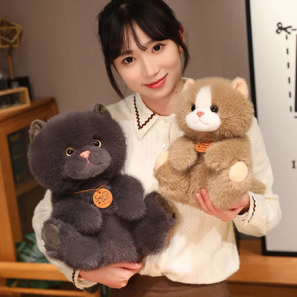 Stuffed Lifelike Cats Plush Toy Simulation American Shorthair Cute Cat Doll Pet