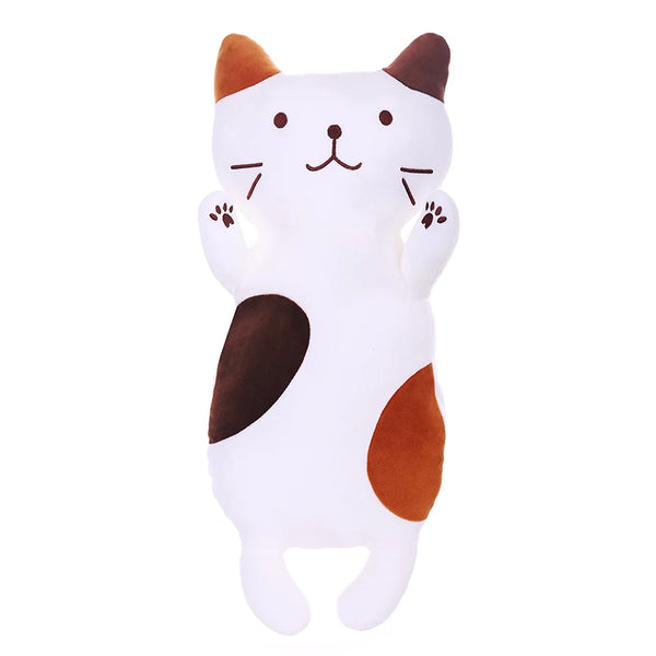 long body fat cat sweet kitten gray brown lovely cartoon animal cute plush toy