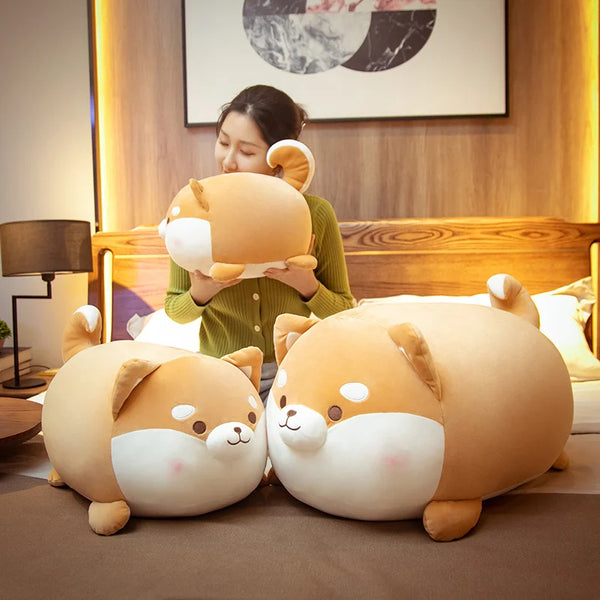 Cute Fat Round Dog Plush Toy Big Shiba Inu Pillow for Girls and Birthday Gifts