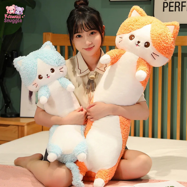 Happy Cat Body Pillow - Cozy Snuggly Companion