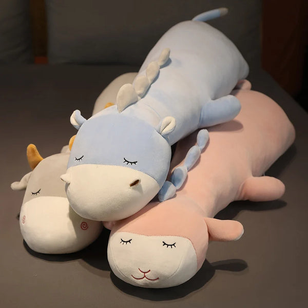 80-160cm Long Sleeping Sheep Lamb Plush Toy Pillow Stuffed Animal Pillow Home Decor Gift for Girl School Nap Pillow