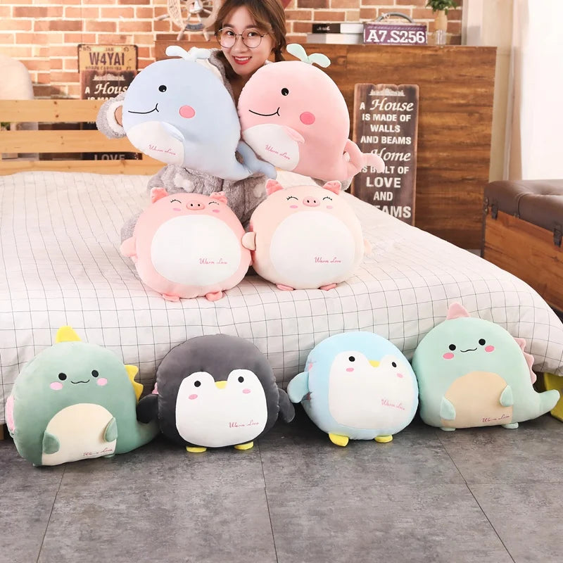 Squishy Cartoon Animals Plush Round Ball Shaped Hand Warmer Warm