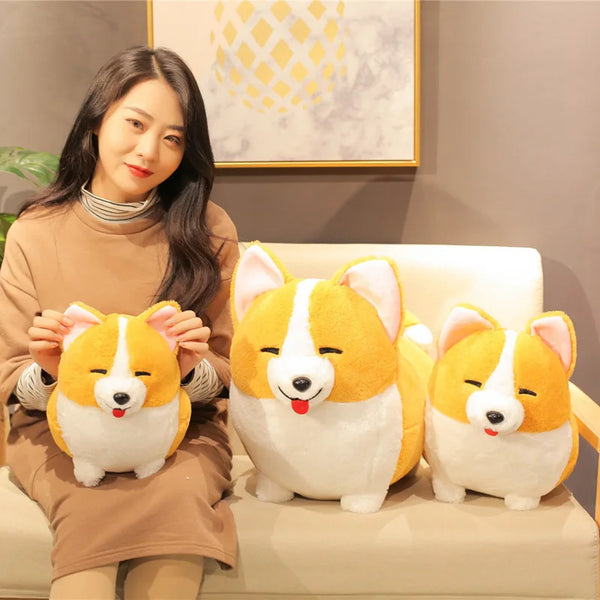 Lovely Corgi Dog Plush Toy – Soft Cartoon Pillow
