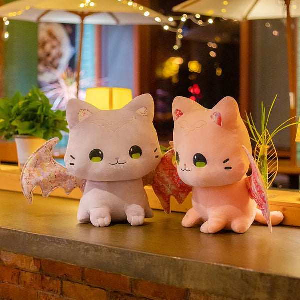 Cute Pink Sakura Cat Plush Toy – Adorable Flying Bat Plush for Gifts