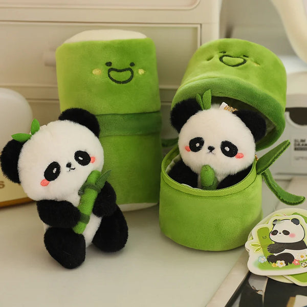 Cute Bamboo Panda Plush Toy Small Pendant  Stuffed Animals Soft Doll Fluffy Panda