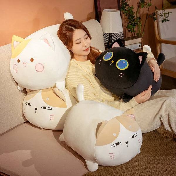 Fat Soft Cute Cat Plush Toy – Kawaii Sleeping Pillow
